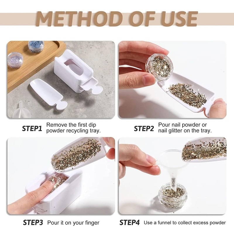 GZSYY Nail Dip Dipping Powder Recycling Tray System Dipping Powder