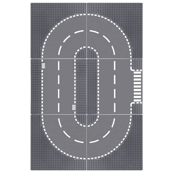 Lekebaby 6 Plate Set City Straight Street Base Plate, 25.5