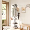 ELYKEN Coat Rack Freestanding, Hall Tree with 3 Storage Shelves