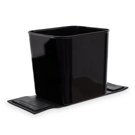 HAUSSIMPLE Car Trash Can 1.4 Gallon with Stability Flap & Magic Strips — No-Tip Leakproof Car Garbage Bin for Car Floor, Mats, Front or Back Seat, SUV, Truck, Van, Vehicle Interior Organizer (Black)