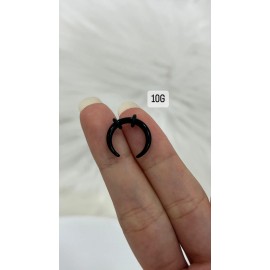 Luxe Modz 2Pk Buffalo Horn Horseshoes Black Acrylic C Shaped Septum Pincher Tapers Bull - 10 Gauge (2.4mm)