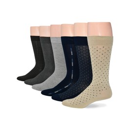 No nonsense Men's Cotton Crew Dress Socks, Assorted 1-6 Pair Pack, 6-12