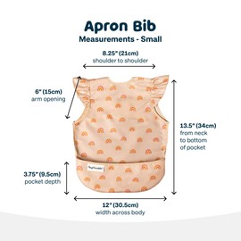 Tiny Twinkle Bib Mess Proof Baby Bib Waterproof Feeding Bib Weaning Bib for Toddlers 6-24 Months Machine Washable and Adjustable Side Closure with Storage Bag
