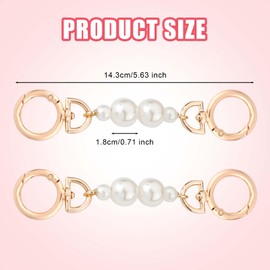 2pcs Bag Extender Chains, Pearl Extension Chain Purse Strap Extender Wallet Extender Chain Purse Extender Accessories for Shoulder Bags Backpack Handbags Purses