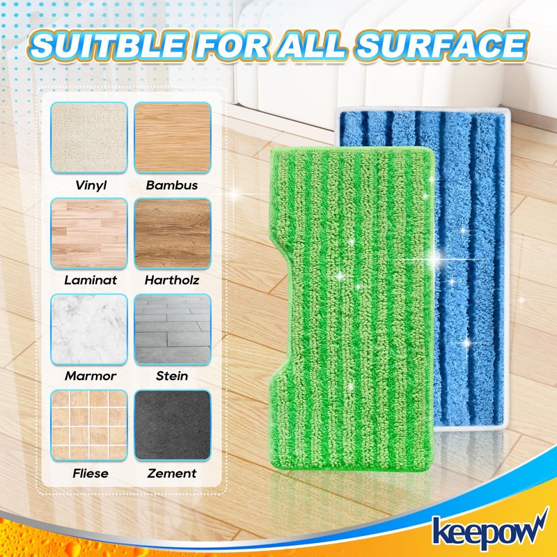 KEEPOW Reusable Replacement Pads Compatible with Shark Vac Mop VM252