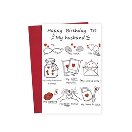 Detuca Cute Birthday Card Husband Fiance,Funnt Birthday Card & Gifts for Handsome Boyfriend,Romantic Card Birthday Card Him Men