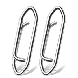 AMYSPORTS High Strength Fishing Snap Saltwater Stainless Connector Snaps Swivels Tackle Steel Power Fishing Clip Lure Quick Change White Nickel, 50pcs, 176lbs