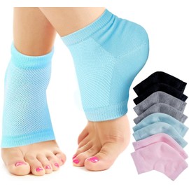 Moisturizing Socks Lotion Gel for Dry Cracked Heels 4 Pack, Spa Gel Socks Humectant Moisturizer Heel Balm Foot Treatment Care Heel Softener Compression Cotton