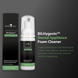 BILHygenix™ Foam Retainer Cleaner & Denture Cleaner for Retainers, Dentures, and Removable Veneers.| Cleans, Brightens Smile & Freshens Breath
