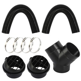 Diesel Heater Exhaust Pipe Set 75mm Heater Ducting Y Piece Diesel Heater Ducting 75mm Tube for Diesel Heater Accessories Parking Heating Hose Night Heater Ducting Heater Pipe Kit Heater Outlet Hose