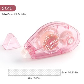 LONGKEY 8 Pack Scrapbook Tape Double Sided Tape Roller for Crafts, Adhesive Glue Tape Scrapbooking Supplies Journaling School Office Supplies for Kids and Adults