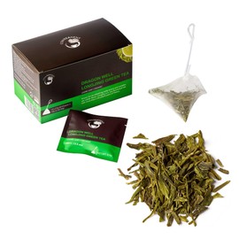 Conteanent USDA Organic Loose Leaf Dragon Well Green Tea | 15 Clipyramid Tea Bags 30+ Cups