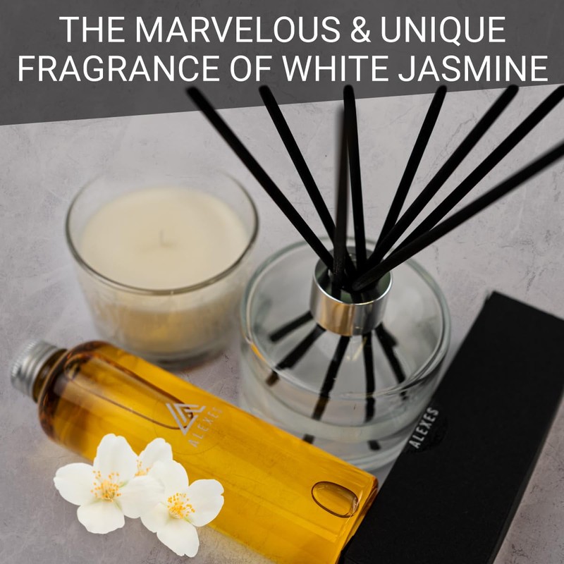 Essential Oil Diffuser Set – Jasmine Reed Diffuser Fragrance –