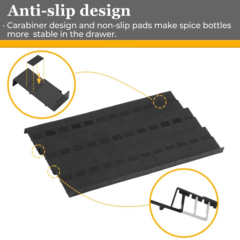 Famhap Spice Drawer Organizer, 24PCS Interlocking Expandable Seasoning Rack Tray