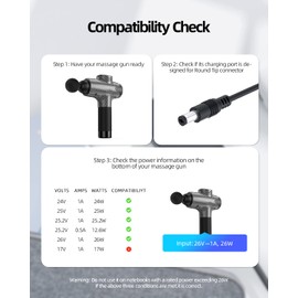 Cable de alimentación de 24 V para pistola de masaje Flyby F1Pro de tela profundo, Toloco EM26 T11 Pro TO-M63 FCA135-252010 Adaptador de CA