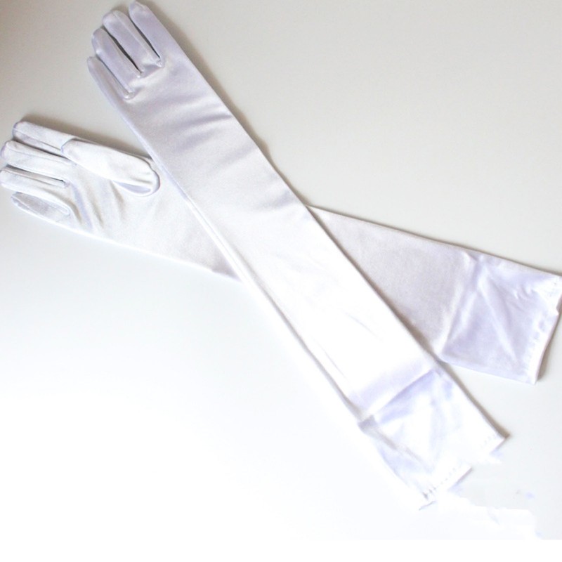 Long Satin Gloves Fashionable Stretch Long Evening Opera Satin Gloves