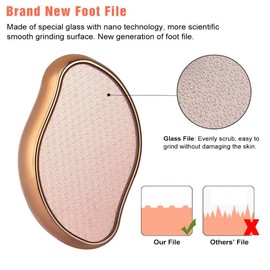 Foot File Callus Remover - Nano Crystal Glass Foot Scrubber - Portable Pedicure Foot Scraper for Cracked Heel, Dead Skin Removal