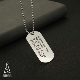 FASCHINFEVER Dog Tag Silver US Army Dog Tag - Chain as Soldier Accessory for Fancy Dress and Carnival