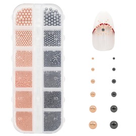 YUYUDEHM Mixed Sizes Nail Art Studs, Nail Art Caviar Beads, Rivets Jewelry for Nail DIY Manicure Jewel Accessories