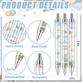 145 Pieces Airplane Baby Shower Gifts for Guest Little Explorer Landing Soon Ballpoint Pens and Keychains Favors Bulk Retractable Baby Shower Pens Gender Reveal Thank You Cards Souvenirs Prizes