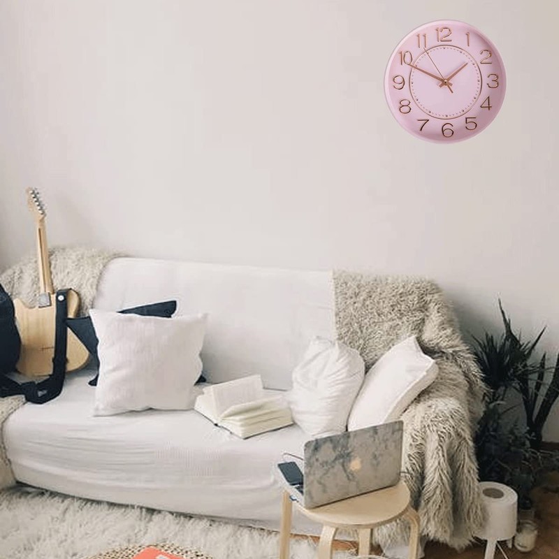 HZDHCLH Radio Clock Quiet, Wall Clock Diameter 9.8 inches (25