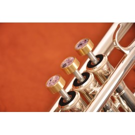 HEAVY Trumpet custom finger buttons for all Bach Stradivarius, Artisan, New York, Chicago, TR200, all Stradivarius flughelhorns, all Stradivarius cornets models (Raw Brass, Charoite)