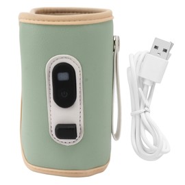Baby Milk Bottle Warmer USB Digital Display 5 Speeds Portable Baby Milk Heat Keeper for Milk Breastmilk Water Green