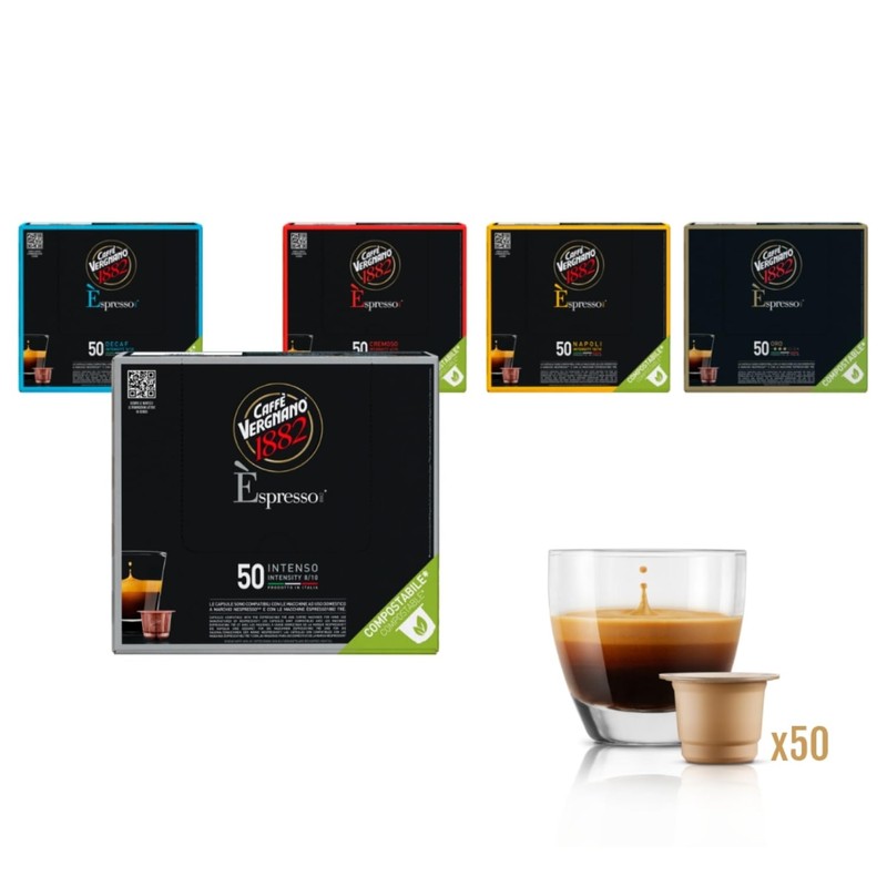 Caffè Vergnano 1882 - Èspresso Compostable Coffee Capsules, Compatible with