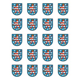 Sticker 25 mm Pack of 20 Coat of Arms Germany Thuringia DE TH for Car, Laptop and More