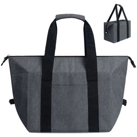 DIAFELIZ Cooling Bag, Large Capacity, Foldable, Eco Bag, 2-Way Tote Type, Square Type, Black