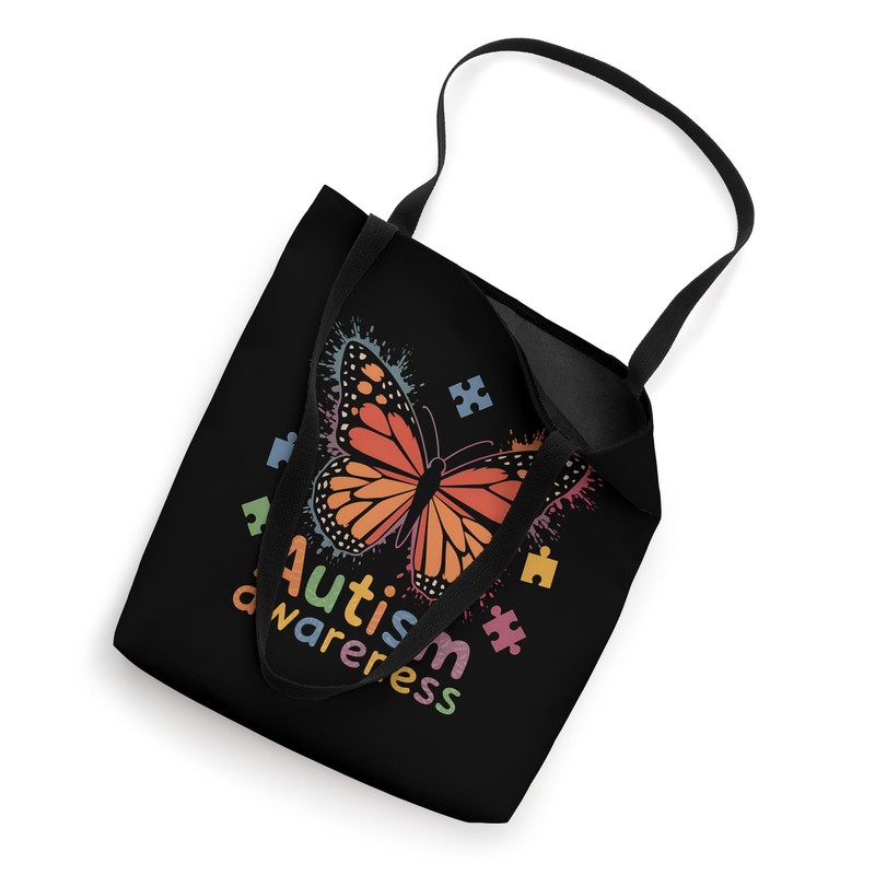 Autism Awareness Month Butterfly Puzzle Pieces Support Gift Tote Bag