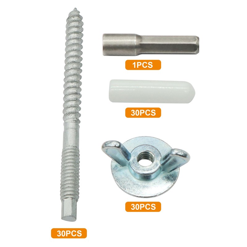Xadnitu 30 Pack 1/4"-20 x 2-1/4" Hurricane Anchor Kit, Hardware