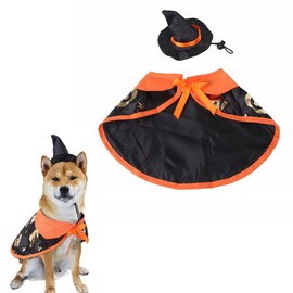AZULDIMEN Mascota Halloween Vampiro Barón Capa, Festival Cosplay Túnica, Mascota Traje de Disfraces para Gatos pequeños, Perros, Animales, Cosplay (Capa de Halloween + Sombrero)
