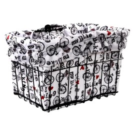 Bike Basket Liner Waterproof, Universal Fit for Most Bike Baskets, Stylish 2in1Tote, Bike Basket Cover, EBiKE Front Wire Or Wicker Bike Baskets Fits Up to 15x12x10 (I Love My Bike)