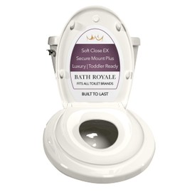 BATH ROYALE Potty Training Seat - Soft Close, Adult/Child, Kingsport BR721-01, Elongated Biscuit/Linen