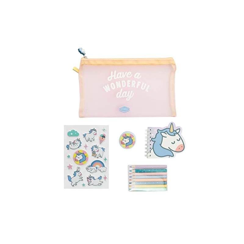 Pencil Case with Unicorn Extras - Have a Wonderful Day