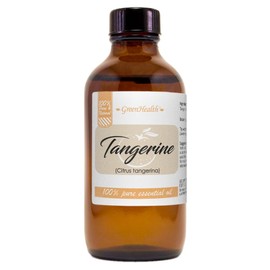 Tangerine Essential Oil – 4 fl oz (118 ml) Amber Glass Bottle w/Cap – 100% Pure Essential Oil – GreenHealth