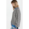 Free People Women's Classic Striped Crew, Black Combo