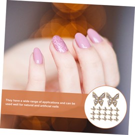 Baluue 20Pcs Gold Metal Butterfly Nail Art Decorations for Stylish Manicure Wear-Resistant DIY Nail Decor for Parties and Holidays