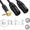 Dual XLR to 1/8 Stereo AUX Cable, Right Angle 90Degree