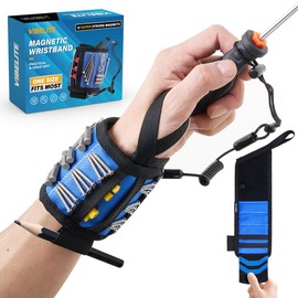 Stocking Stuffers for Men, Sling Magnetic Wristband for Tools with 12 Super Strong Magnets, 1680D Double Oxford Fabric, Ideal Gift Christmas Gifts for Men, Husband, Grandpa, and All Handymen, Blue
