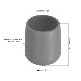 PATIKIL Fishing Rod Butt Cushion, 4 Pcs Silicone Fish Rods Seat Cushions Protector Cap End, Small, Gray