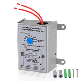 58033 Attic Fan Thermostat for Lomanco Lomancool 2000/1800 Series and F0510B2944, 9800527, 99080267 Attic Fan Thermostat Control,120V Adjustable Temperature Thermostat