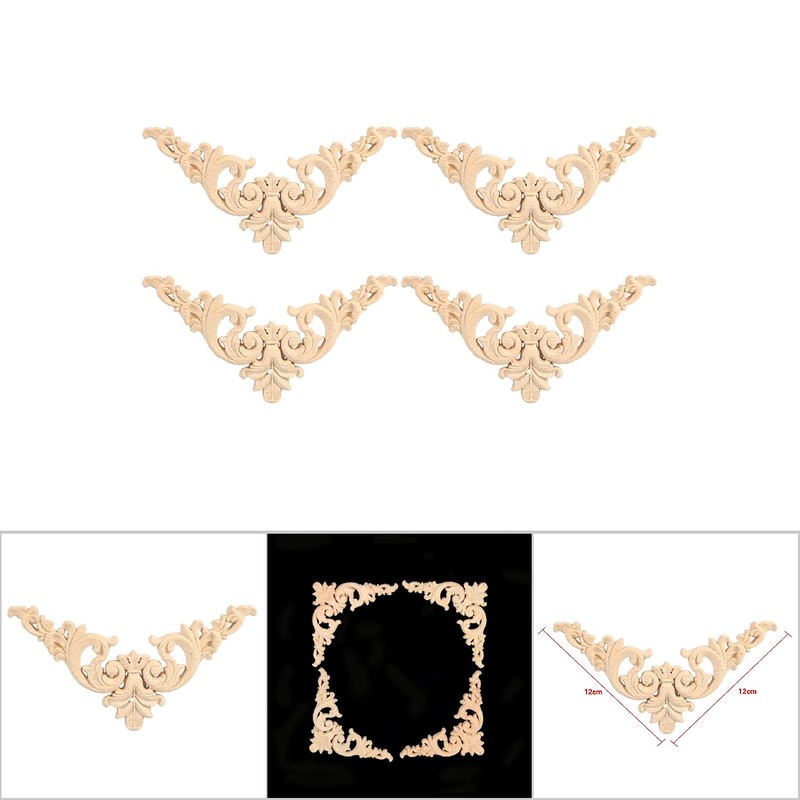 Carved Applique Wood Carved Corner Onlay Applique Applique Onlay for