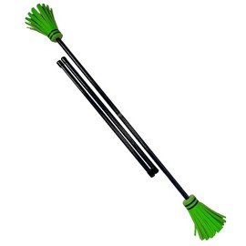 Z-Stix Juggling Flower Sticks-Devil Stick and 2 Hand Sticks - UV Reactive - Black Stick with UV Green Flowers