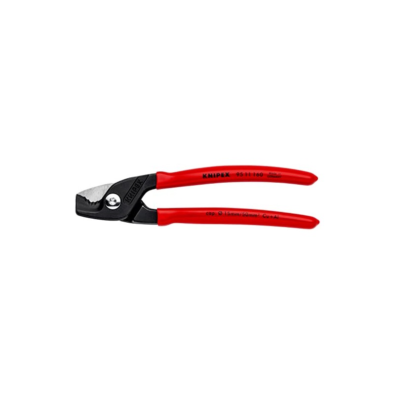 Knipex StepCut Cable Shears burnished, plastic coated 160 mm 95