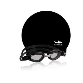 escualo Set De Natacion para Joven Gorra Y Goggle Negro