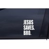 JESUS SAVES BRO Sticker 5.5"x4" WHITE