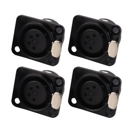 Enwye 4 XLR 4 Pin Female Panel Mount Sockets Suitable for Recording Studios, Mixers, Sound Systems etc