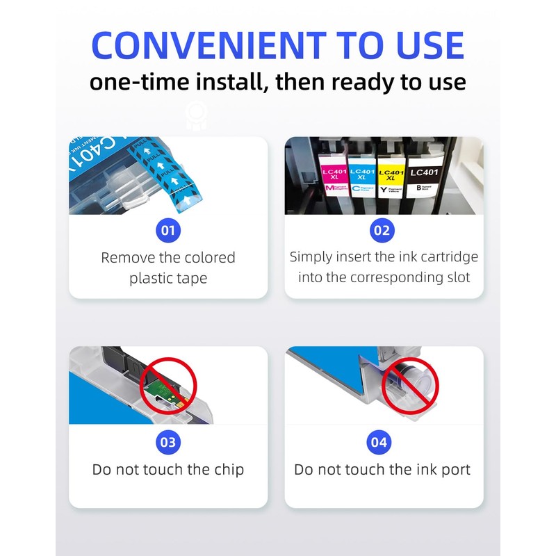 myCartridge Replacement for LC401XL Ink Cartridges for Brother Printer LC
